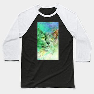 Abstract Art With Beautiful Cat Baseball T-Shirt